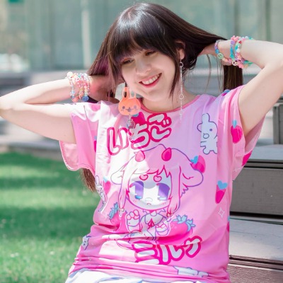 Ichigo Miruku T-Shirt (collab with Orange Queen) - Pastel Street