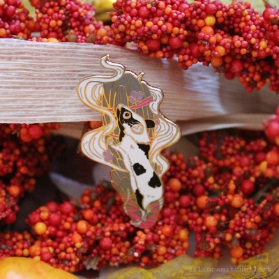 Spotted Rat With Sage Smudgestick Halloween Witchy Enamel Pin | Etsy