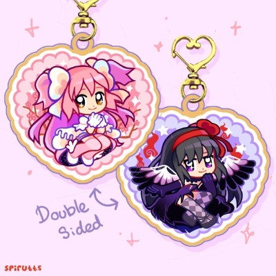 KEYCHAIN  My God and Devil  Double-sided Acrylic/gold | Etsy