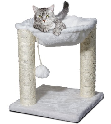 Cat Scratching Post w/Hammock | Tall, Beige