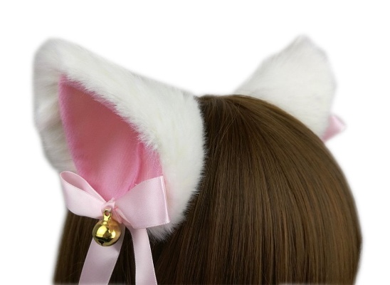 Ettonsun Furry Neko Cat Ears with Bell Kitty Ear Hair Clip Headband For Cosplay Costume Halloween Party Fancy Dress