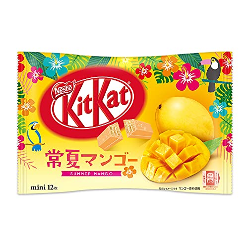 Kitkat NEW LIMITED Japanese KitKat Mini Everlasting Summer Mango 12 bars Japan Import, 12 Count (Pack of 1)