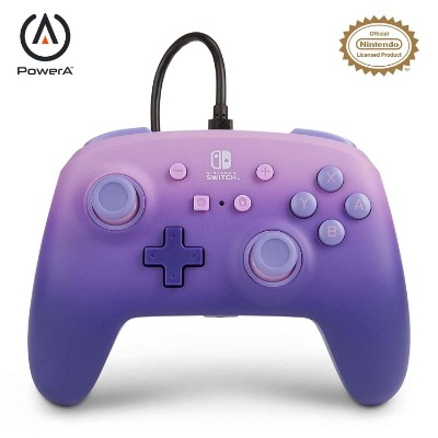 PowerA Enhanced Wired Controller for Nintendo Switch - Lilac Fantasy, purple, gamepad, wired video game controller, gaming controller