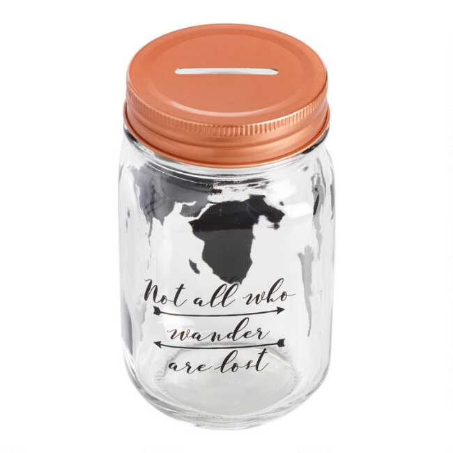Glass World Map Jar