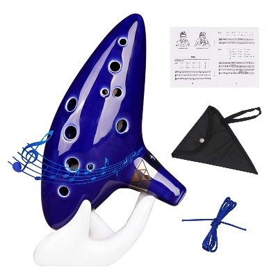 Legend of Zelda Ocarina 12 Hole Alto C with Textbook and Protective Bag,