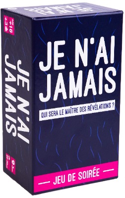 JE N'AI JAMAIS - Le Jeu des Révélations Entre Amis - Jeu de Société pour Animer Soirées et Apéros | Jeu de Cartes Adulte et Famille - Drôle et Ambiance - 440 Cartes - Edition Limitée Blanc  Bleu