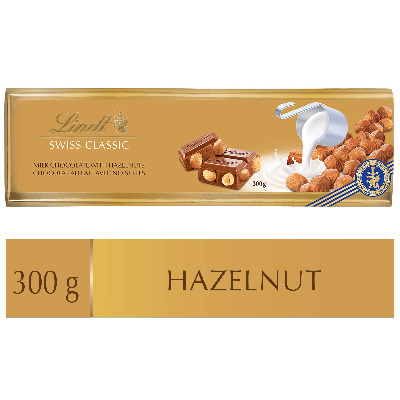 Lindt Swiss Classic Milk Chocolate with Whole Roasted Hazelnuts - 300g
