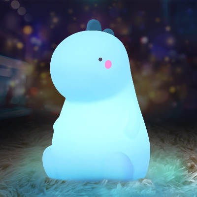 VSATEN Dinosaur Night Light for Kids, Cute Color Changing Silicone Baby Night Light with Touch Sensor, Portable Rechargeable LED Bedside Nursery Lamp for Toddler's Room, Dinosaur Gifts for Boys Girls