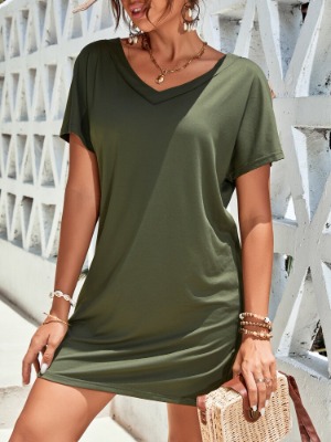 Batwing Sleeve Tee Dress