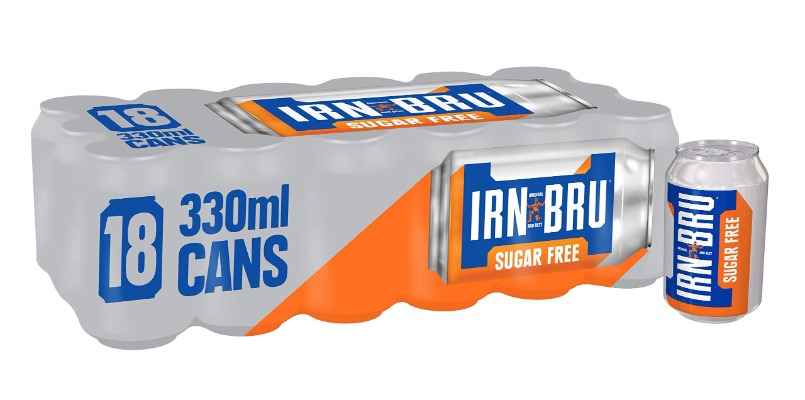 IRN-BRU Sugar Free Fizzy Drink Cans,18 x 330ml