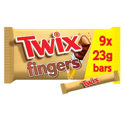 Twix Chocolate Biscuit Fingers Multipack, 9 x 23g