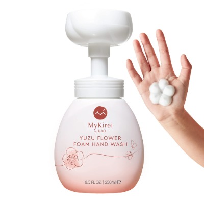 MyKirei by KAO Foaming Hand Soap with Japanese Yuzu Flower, Nourishing Hand Wash, Paraben Free, Cruelty Free and Vegan Friendly, Sustainable Bottle, Pump 8.5 Ounce Citrus