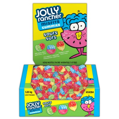 JOLLY RANCHER Misfit Gummies Sours Bulk Candy, Assorted Candy Gummies to Share, 2.38lb