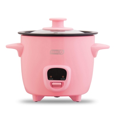 Dash Mini Rice Cooker Steamer with Removable Nonstick Pot, Keep Warm Function & Recipe Guide, 2 cups, for Soups, Stews, Grains & Oatmeal - Pink