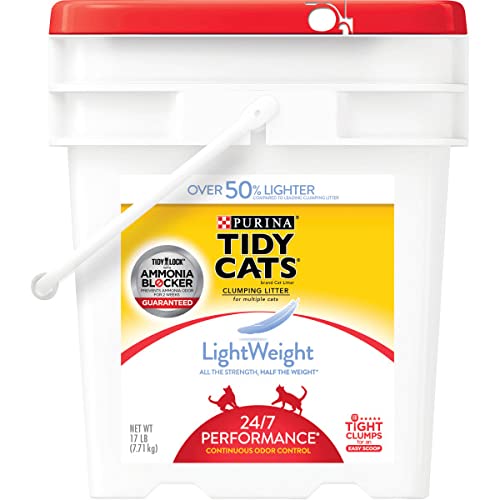 Purina Tidy Cats Light Weight, Low Dust, Clumping Cat Litter, LightWeight 24/7 Performance Multi Cat Litter - 17 lb. Pail