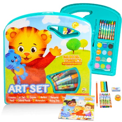 Daniel Tiger Coloring Art Activity Super Set Bundle - Giant 40 Pc Daniel Tiger Activity Set with Art Pad, Paint with Water Supplies, Crayons, Pencils and More (Party Supplies)