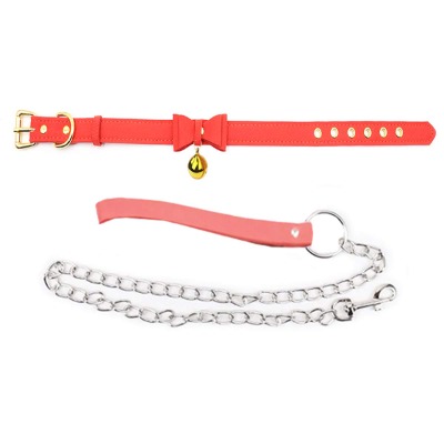 LEWECEEO Women Collar Choker Necklace with Bell Cute Bow Cat Cosplay Kitty Necklace