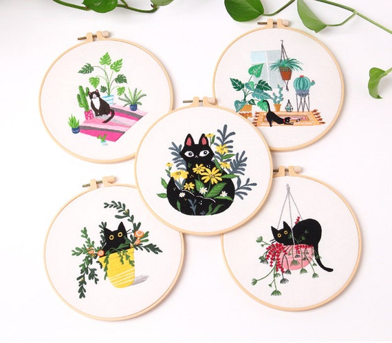 Animal Embroidery Kit for Beginners Moderneasy Pet/cat Cross | Etsy UK