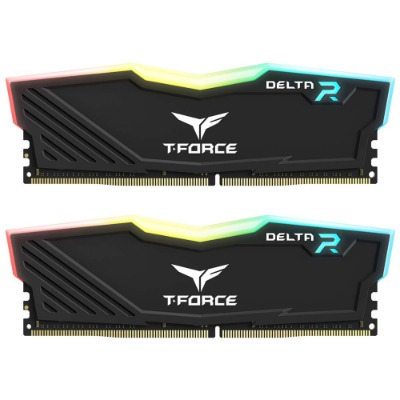 TEAMGROUP T-Force Delta RGB DDR4 16GB (2x8GB) 3200MHz (PC4-25600) CL16 Desktop Memory Module ram TF3D416G3200HC16CDC01 - Black