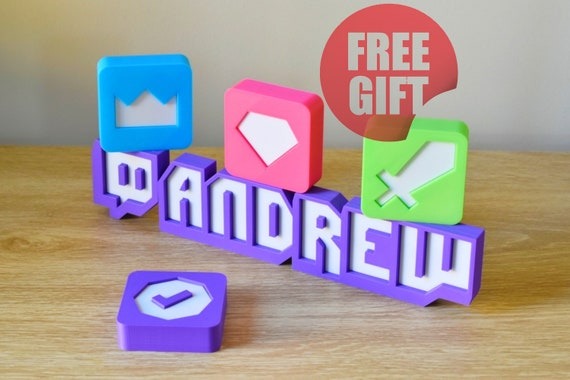 Personalized Custom Twitch Style Name Plate Streamer Gift | Etsy Australia