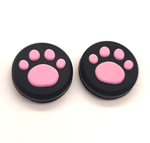 2 x Silicone Analog Controller Thumb Stick Joystick Grips Cap for Nintendo Switch NS/Switch Lite Controller Joy-Con ThumbStick Cute Cat Paw Claw (Pink)