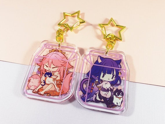 Genshin Impact 2 Double-sided Acrylic Keychain Charm | Etsy