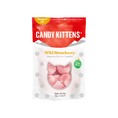 Candy Kittens - Wild Strawberry Vegan Sweets - Palm Oil Free, Natural Fruit Flavour Candy - Gummy Chewy Gourmet Sweets, 125g (Snacking Bag)…