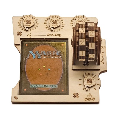 MTG Commander EDH Command Zone Tray with Life Counter Wooden Compatible with Magic The Gathering