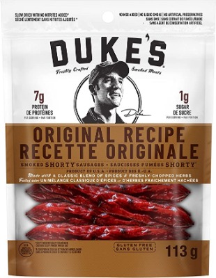 DUKE'S Smoked Shorty Sausages - Original Brown 113G  - 