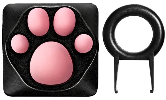 ZOMOPLUS Cute Cat Paw Keycap,Squishy Paw Custom Keycap-1pc Keycap for Mechanical Keyboard,Suitable for Cherry MX/Gateron Switches-ESC Key Keycap (Black Pink)