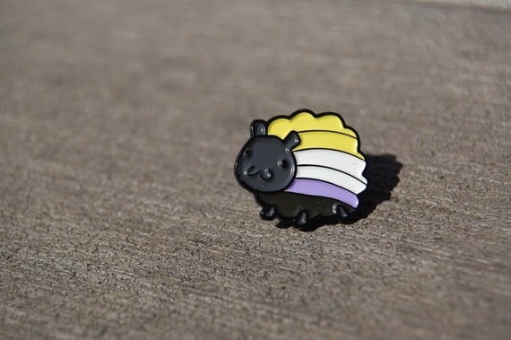 Non-binary Sheep Enamel Pin | Etsy