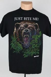 Vintage 1999 "Just Bite Me!" Montana Mens S Bear Graphic Short Sleeve T Shirt  | eBay