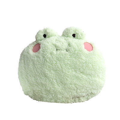 DXDE4U Frog Plush Pillow, Adorable Frog Stuffed Animal, Home Cushion Decoration Frog Plush Toy Throw Pillow Birthday Xmas Travel Gift for Kids Adults Girls Boys (15 x 14 inch)