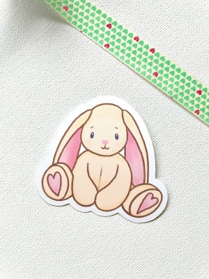 Stuffed Bunny Sticker Bunny Rabbit Sticker Cute Bunny | Etsy