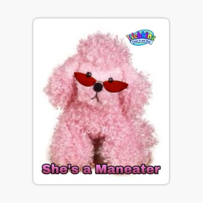 Webkinz pink poodle she’s a man-eater meme Sticker by dyslsexyia
