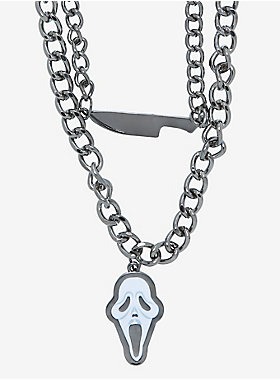 Scream Ghost Face Knife Chain Necklace