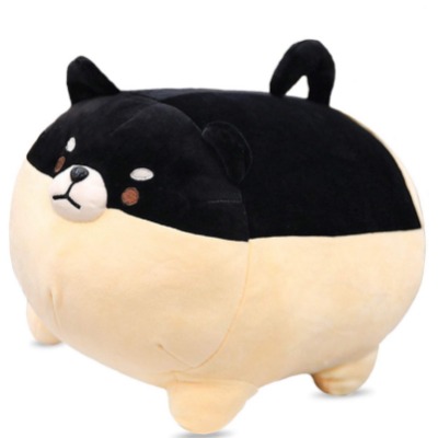 19.6" Shiba Inu Stuffed Animal Toy - Cute Corgi  Akita Dog Plush Pillow, Plush Toy Best Gifts for Girls and Boys, Can Be Used for Bed and Sofa Chair（Shiba Inu, Black Round Body）