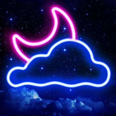 Neon Sign, JTLMEEN Cloud and Moon Led Neon Light, Neon Light Sign for Wall USB/Battery Powered Led Neon Sign for Bedroom Aesthetic Cool Room Decor (Pink) (Pink)
