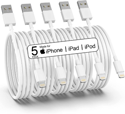 5 Pack(10FT)(Apple MFi Certified)iPhone Charger,Long Lightning Cable 10 Foot,High Fast 10 Feet Apple Charging Cables Cord Compatible with iPhone 13/12/11Pro Max/XS MAX/XR/XS/X/8/7/Plus/6S/6/SE/5SPad