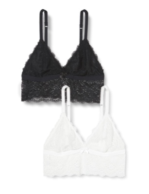 Iris & Lilly Damen Spitzenbralette, 2er-Pack