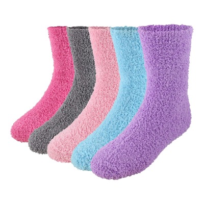 Fuzzy Socks for Women, Assorted Beautiful Styles of Super Soft Warm Winter Plush Fluffy Cozy Socks - 5 Pairs