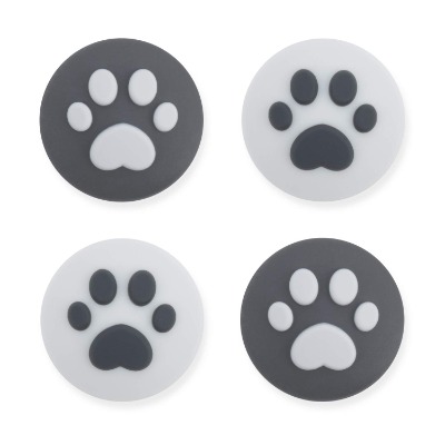 GeekShare 4PCS Silicone Cat Paw JoyCon Thumb Grip Set Joystick Caps Compatible with Switch / OLED / Switch Lite(Lite Gray)