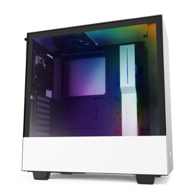 NZXT H510i - Compact ATX Mid -Tower PC Gaming Case Tempered Glass Side Panel - Integrated RGB Lighting - Water-Cooling