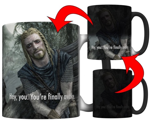 Hey, You You're Finally Awake (Ralof of Skyrim) Magic Color Changing Coffee Mug (FB)