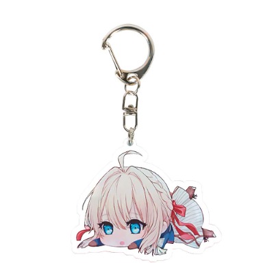 perfect-kim Japanese Anime Violet Evergarden Acrylic Keyholder Backpack Pendant Acrylic Key Chain Pendant Hanging Ornament(H17)