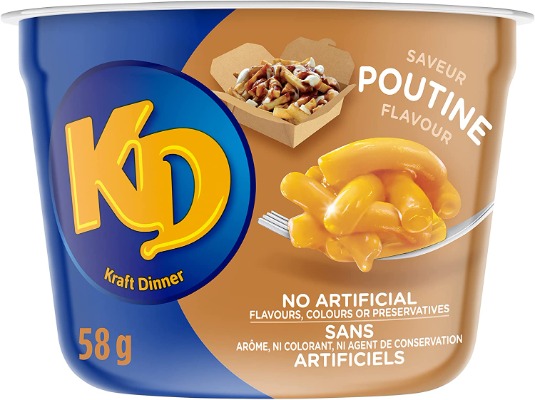 KD Kraft Dinner Snack Cups Poutine Macaroni & Cheese 58g (Pack of 10)  - 