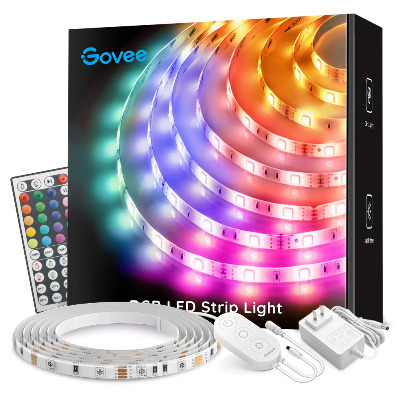 Govee LED Strip Lights 16.4ft, Waterproof Color Changing LED Strip Lights with Remote Control, Bright 5050 and Multicolor RGB LED Light for Room, Bedroom, Yard, TV, Kitchen, Party