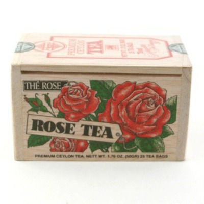 25 Rose Teabags in Wood Box