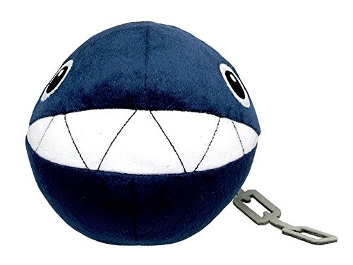 Little Buddy Super Mario All Star Collection 1592 Chain Chomp Stuffed Plush, 5",Multicolor