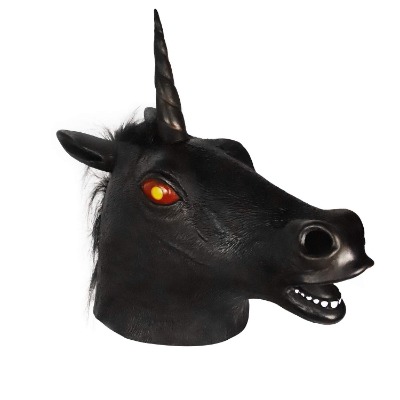 molezu Magical Horse Costume, Novelty Halloween Costume Party Unicorn Latex Animal Head Costume